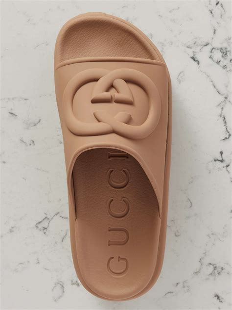 cheap gucci rubber slide sandal|gucci miami rubber platform slides.